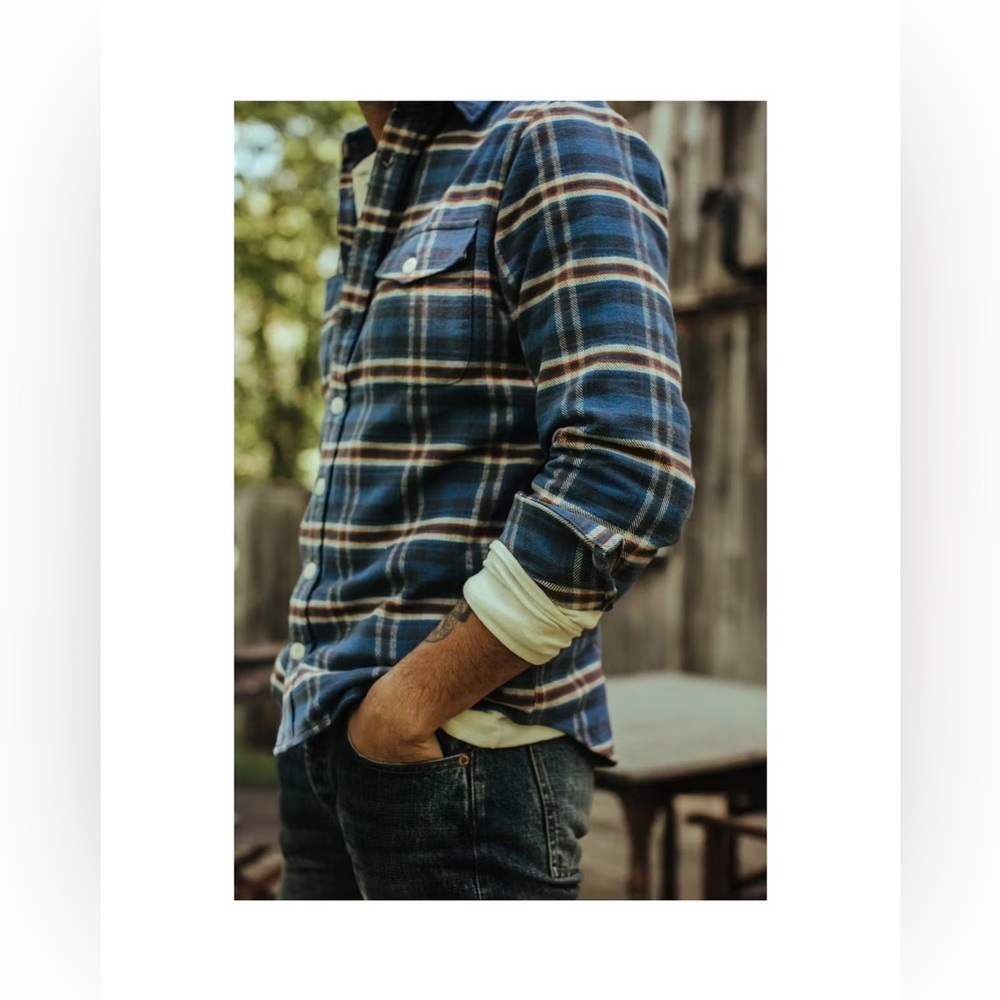 Taylor Stitch The Crater Flannel Shirt in River Plaid Sz 42 / L - Picture 6 of 12